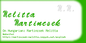 melitta martincsek business card